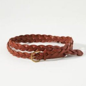 NWT Anthropologie Braided Leather Belt Brown XS/S